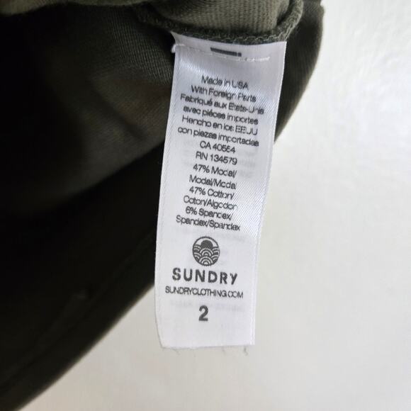 Evereve Sundry Sunday Knit Skirt Size 2 Medium Green Drawstring - Picture 7 of 8